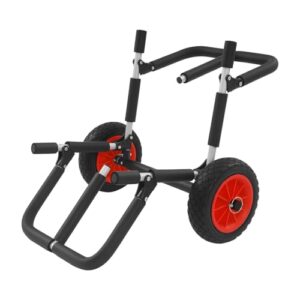 Kajakwagen, Alu Kanuwagen Faltbarer Surfwagen Surfboard Transportwagen für SUP, Stand Up Paddling Board, Kanu Boot - Schwarz+Rot