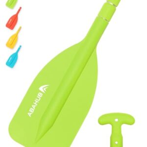 Abahub 2PCS Teleskop Paddel, Notfallpaddel für Kanufahren und Schlauchboote, mit T-Griff und Aluminiumschaft, Grün