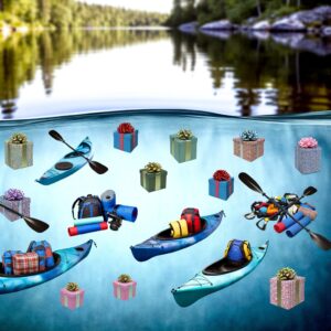 Kanu-Geschenkideen: farbenfrohe Paddel, Geschenkkörbe, praktische Beutel und sichere Ersatzpaddel