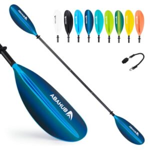 Verstellbares Doppelpaddel aus Aluminium mit Kunststoffklingen und Paddelleine für Kajakfahren, ideal für Freizeit- und Langstreckenpaddeln