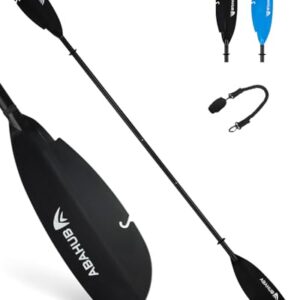 Abahub Kajakpaddel, verstellbar von 240-260 cm, aus Aluminium mit Paddelleine für Kajakfahren und Angel