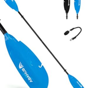 Verstellbares Kajakpaddel aus Aluminium mit Paddelleine für kajakfahren und angel, 240cm bis 260cm Länge