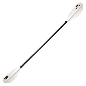 Aqua Marina Kajak-Paddel KP-1 2021, Aluminium, Schwarz/Weiß, 4-teilig, Länge 230 cm, Leichtgewicht, mit gewölbtem Kunststoff-Glasfaser-Mix Paddelblatt für Kanu Boot Fahren