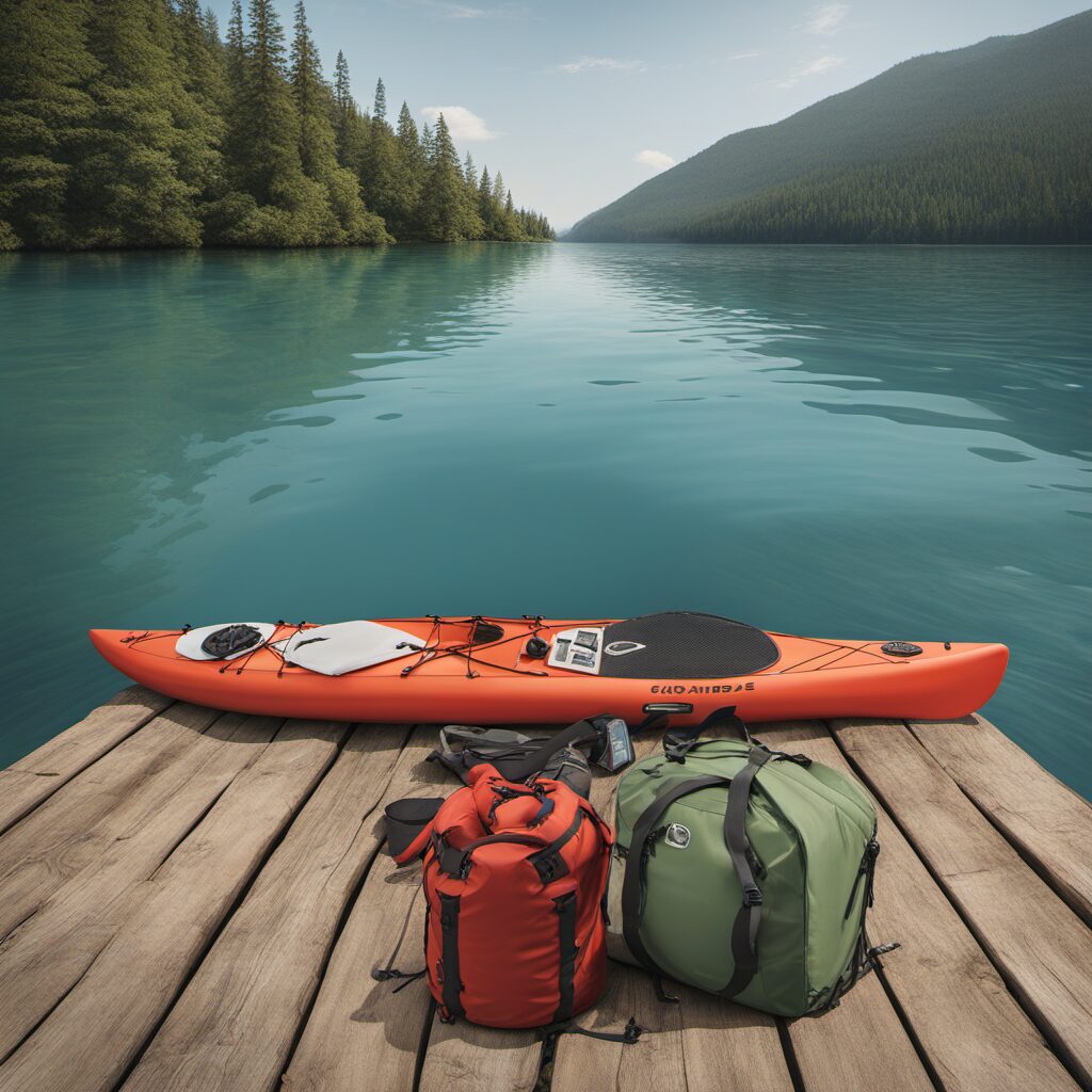 Paddeltasche mit Ausrüstungsgegenständen für den Wassersport - ideale Geschenkidee für Kanufahrer