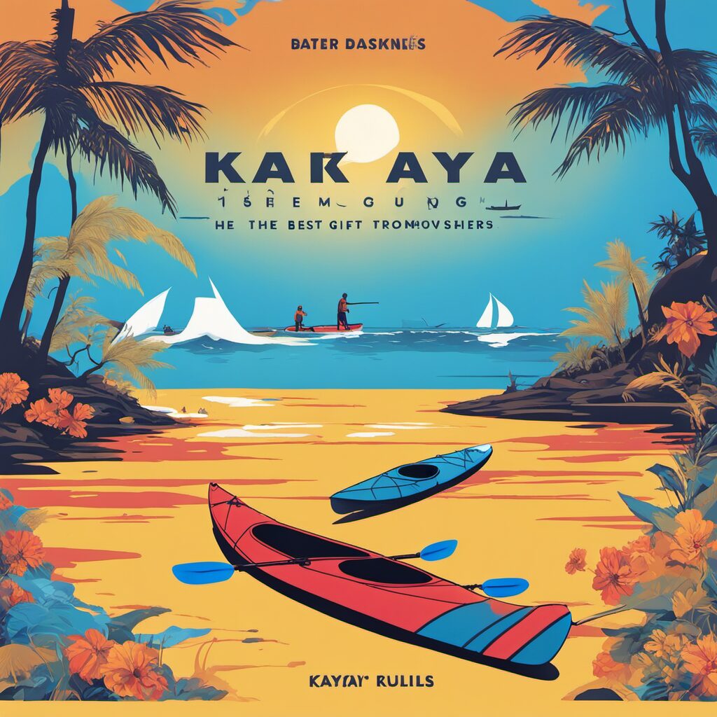 Farbenfrohes Bild von Kanus/ SUP-Boards mit Kanubaumaterialien wie Transportwagen, Motorhalterungen und Windseglern