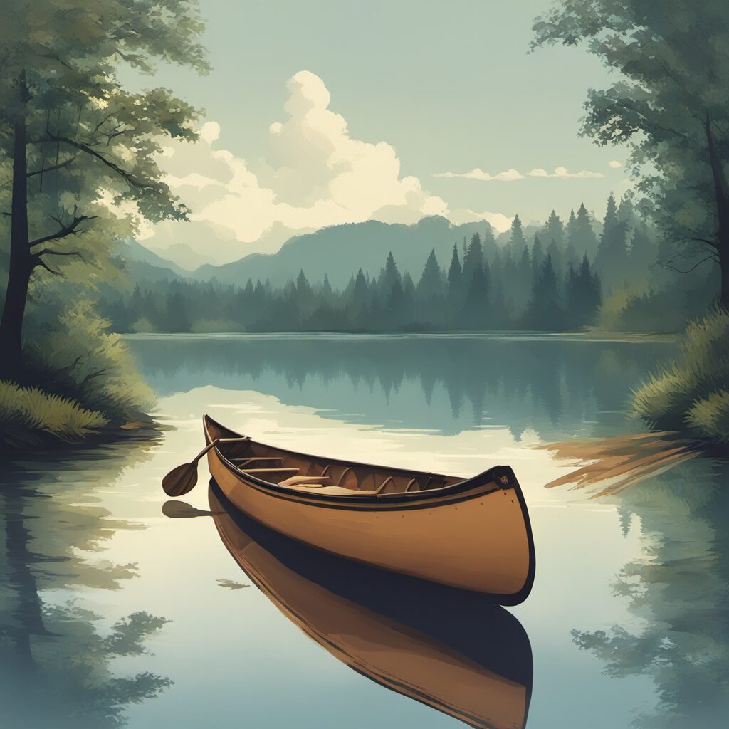 Kanu-Ausstattung wie faltbare Windsegel, robuste Heckrudern und praktische Aufbewahrungssysteme perfekt für deine nächste Kanufahrt