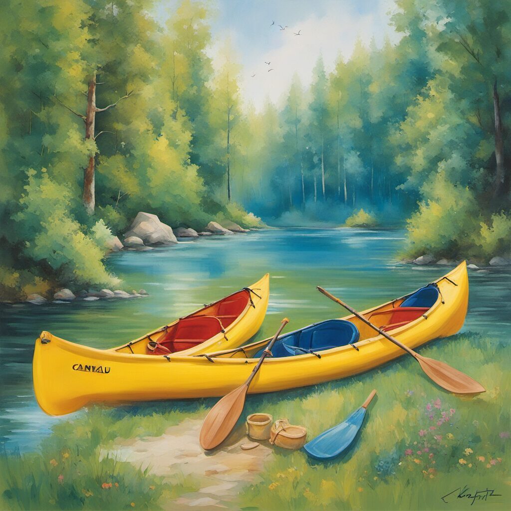 Geschenkidee zum Kanufahren: Hochwertiges 2er-Kanu oder aufblasbares Kanu - die perfekte Idee für Freunde und Familie, ideal für sonnige Tage am See oder Fluss.