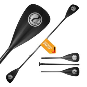 NATURBUMMLER SUP Paddel [2-in-1] Doppelpaddel - Ultraleicht & stufenlos verstellbar - Aluminium Paddel mit T-Griff für Stand Up Paddling & Kajak - Zubehör für Dein Wasserabenteuer (Schwarz)
