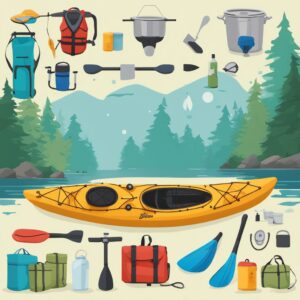 Kajak-Paddel, Paddelklemme, Naqqios Paddelkantenschutz, MOPHOEXII-Paddelhalter, ABOOAFN-Kajak-Ablassstopfen und VEVOR-Kajak-Wagen - Geschenkideen für Kanufahrer