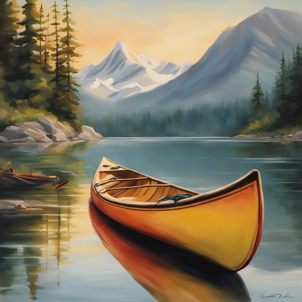 Kanufahren am See mit Kajak, Hebebühne und Luftventil-Düsenkappe