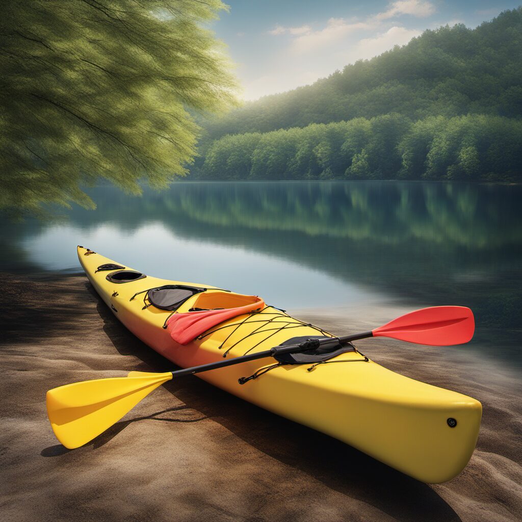 Paddeltasche für Kanu fahren, wasserdichte Tasche, Kajak auf ruhigem Wasser