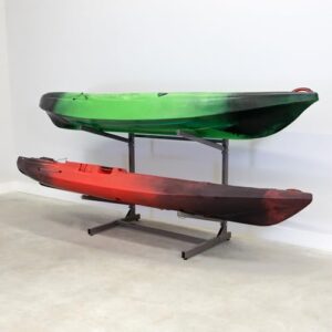 Freistehendes Kajak-Lagerregal für 2 Kajaks oder Kanus - Premium Kajak Ständer für Outdoor & Indoor - Verstellbarer Kajakhalter und Kanu Aufbewahrungsständer mit wetterbeständiger Oberfläche