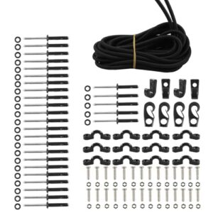 Voyoo Kajak Deck Rigging Kit Bungee Cord Hook Aufbewahrungszubehör für Kanus, perfektes Zubehör für Wasserfahrzeug-Enthusiasten, hochwertige Materialien, langlebige Komponenten, vielseitige Installation
