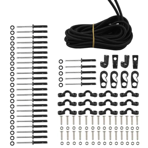 Voyoo Kajak Deck Rigging Kit Bungee Cord Hook Aufbewahrungszubehör für Kanus, perfektes Zubehör für Wasserfahrzeug-Enthusiasten, hochwertige Materialien, langlebige Komponenten, vielseitige Installation