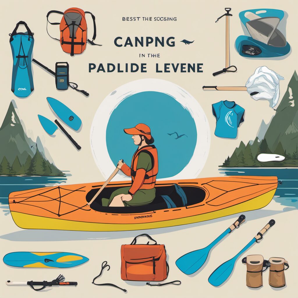 Bild des Kajaksports mit verschiedenen Paddelzubehör-Produkten und einem Lächeln auf dem Gesicht eines Paddlers.