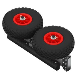Kanuwagen mit LUFTREIFEN Transportwagen SUP Aluminium KW260-LU, schwarz/rot - Kanufahrzeug mit Luftreifen für sicheres Wasserfahren