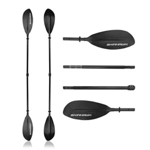 Doppelpaddel aus Fiberglas und Carbon für Kajaktouren, 4-teilig, leicht und langlebig, individuelle Anpassungsmöglichkeiten