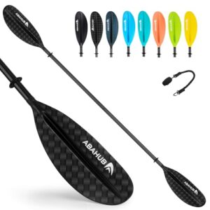 Abahub Kajakpaddel aus hochwertigem Carbonfaser Verbundschaft, langlebige Materialien und einzigartiges Design. Perfekt für fortgeschrittene Paddler mit hoher Leistung.