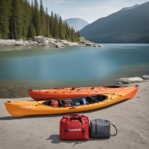 Kanufahren - Geschenkideen und Materialien für Kajakfahrer, wie Deckenlift, Transportwagen, Wasser- und Wetterfeste Tasche und Lagerregal.