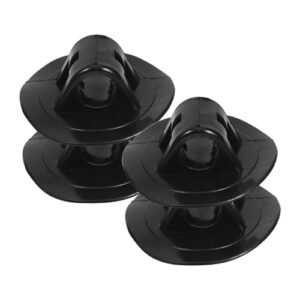 Vier schwarze Motor-Montagehalterungen aus PVC für Kajaks, Boote und Kanus mit langlebiger Befestigung für horizontale und vertikale Anbringung.