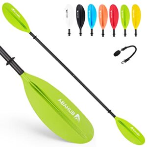 Abahub 2-teilig Kajak Paddel Carbon 230 cm mit Paddelleine für Kajakfahren, Ruderboot und Kanusport - einzigartiges Design, leichtes Gewicht, energiesparendes Carbon-Design und hohles Rückgrat