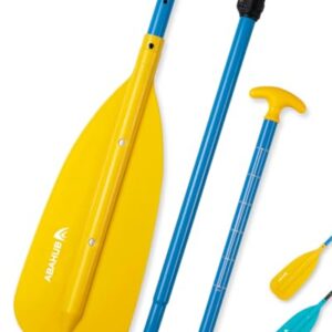 Abahub Stechpaddel 130-160cm, 3-teiliges Teleskop Kanu Paddel - Leicht, Aluminium, für Kanu, Kajak und Schlauchboot, tragbar