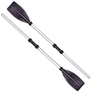 Zwei 126 cm lange Kanu-Paddel aus Aluminiumlegierung, abnehmbar und verstellbar für Kajak-Fahrten
