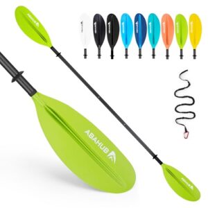 Abahub Carbon Kajak Paddel, verstellbar in 5 Längen von 220 bis 240 cm, energiesparend und bequem zu verwenden für Freizeit- und Langstreckenpaddeln