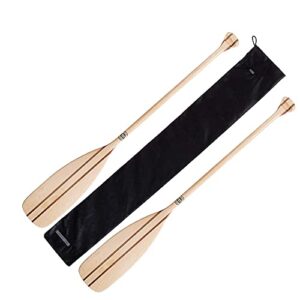 John Paddle Set: 2 Stück Holzpaddel 90cm - 180cm, Stechpaddel aus Holz + 1 Stück Paddle Sleeve (Doppelpaddeltasche) Höchste Qualität - EU ökologische Produktion