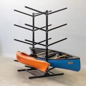 Freistehendes Kajakregal für 8 Ebenen - Premium Kajak Ständer für Outdoor & Indoor - Verstellbarer Kajakhalter und Kanu Aufbewahrungsständer