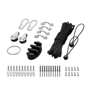 Hochwertiges Zqkimzi Kayak Anchors Trolley Kit, umfassendes System für Kayaks, Kanus und Boote, inklusive hochwertigen Stahlhardware und Paracord-Ankerleine, ideal für Wasseraktivitäten wie Kanufahren und Angeln