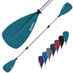 Verstellbares 2 in 1 Paddel für SUP und Kajak, leichte Doppelkonstruktion, aluminiumne Stechpaddel für Stand Up Paddle Board Fahren, Farbe Petrol